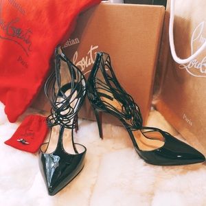 Black patent leather Christian Louboutin heels